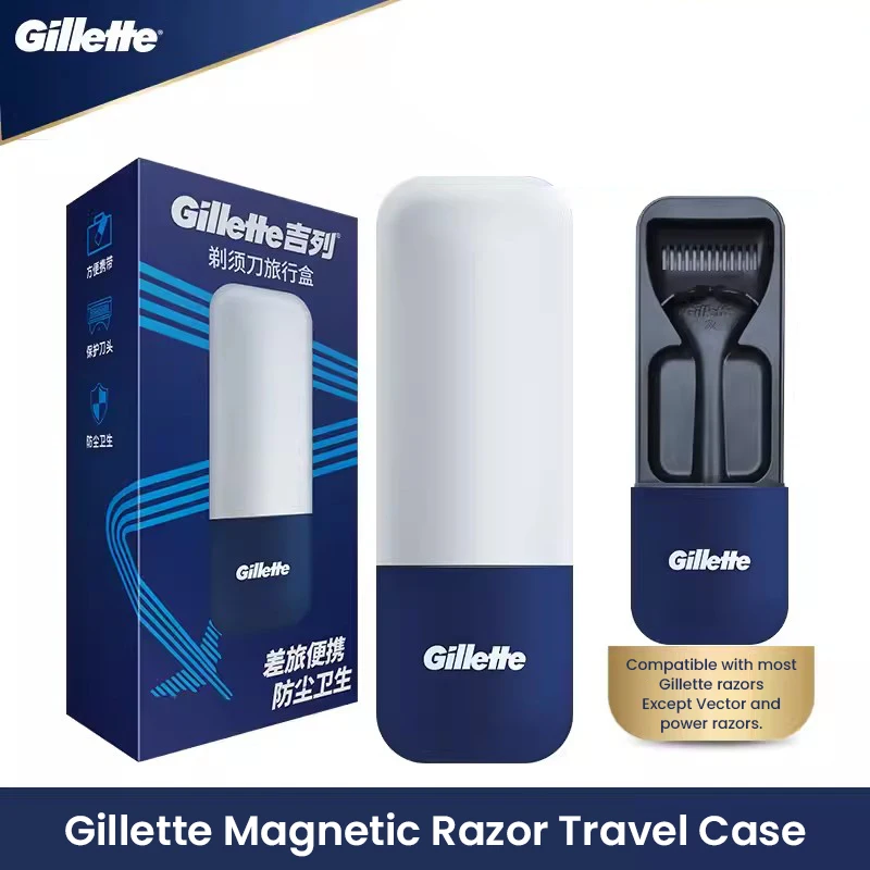Gillette-カミソリ用ポータブルトラベルケース、男性用かみそり用の