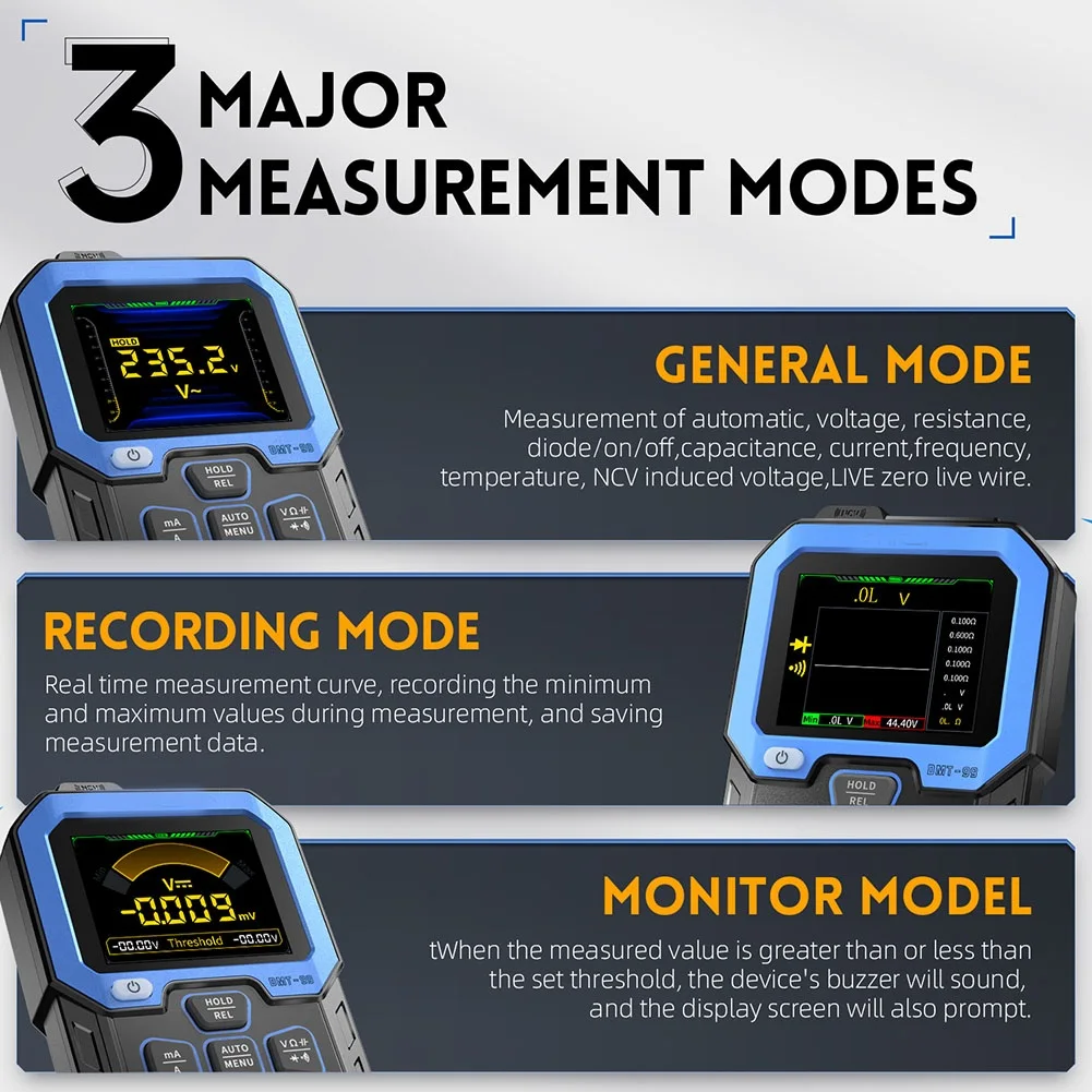 Multifunctional DMT99 Multimeter Featuring 2 4 Inch TFT Display and Automatic Recognition for Efficient Testing