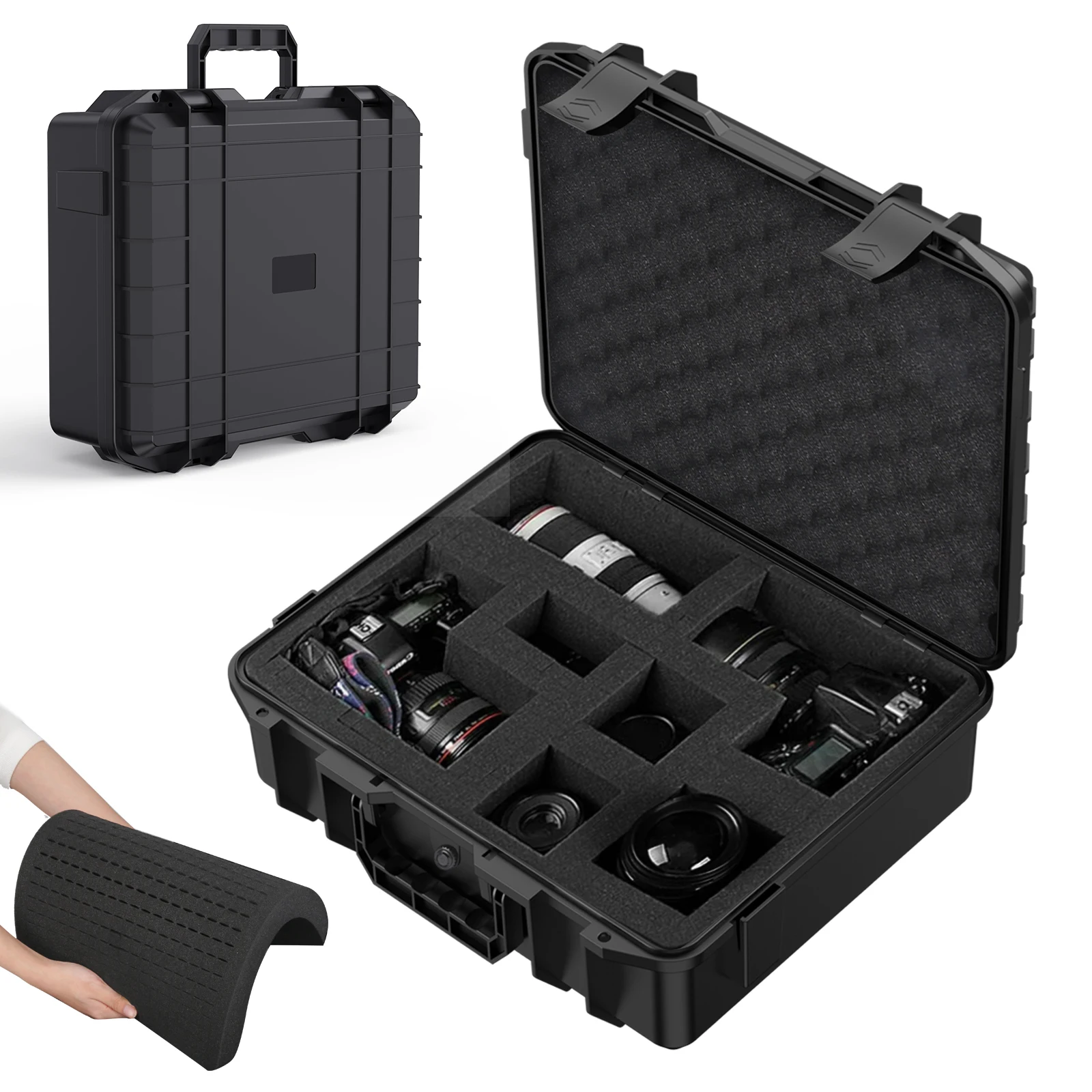 Boîte à outils de sécurité étanche et antichoc, boîte à outils universelle en plastique, étui pour instruments avec insert en mousse