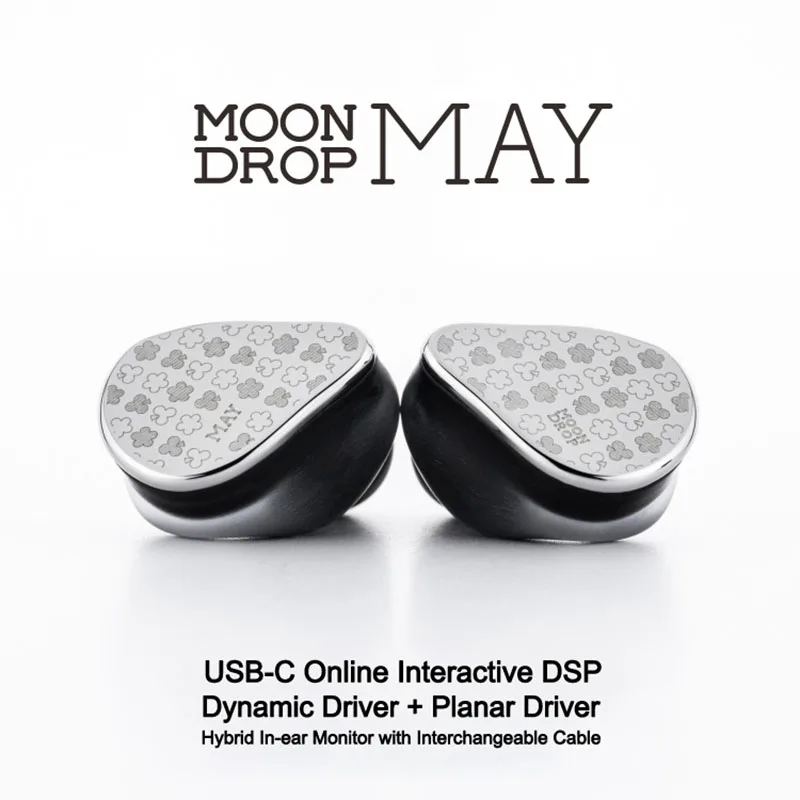 سماعات MOONDROP MAY DSP USB-C على الإنترنت التفاعلية DSP Dynamic Driver Planar Driver Hybrid داخل الأذن مع كابل قابل للتبديل