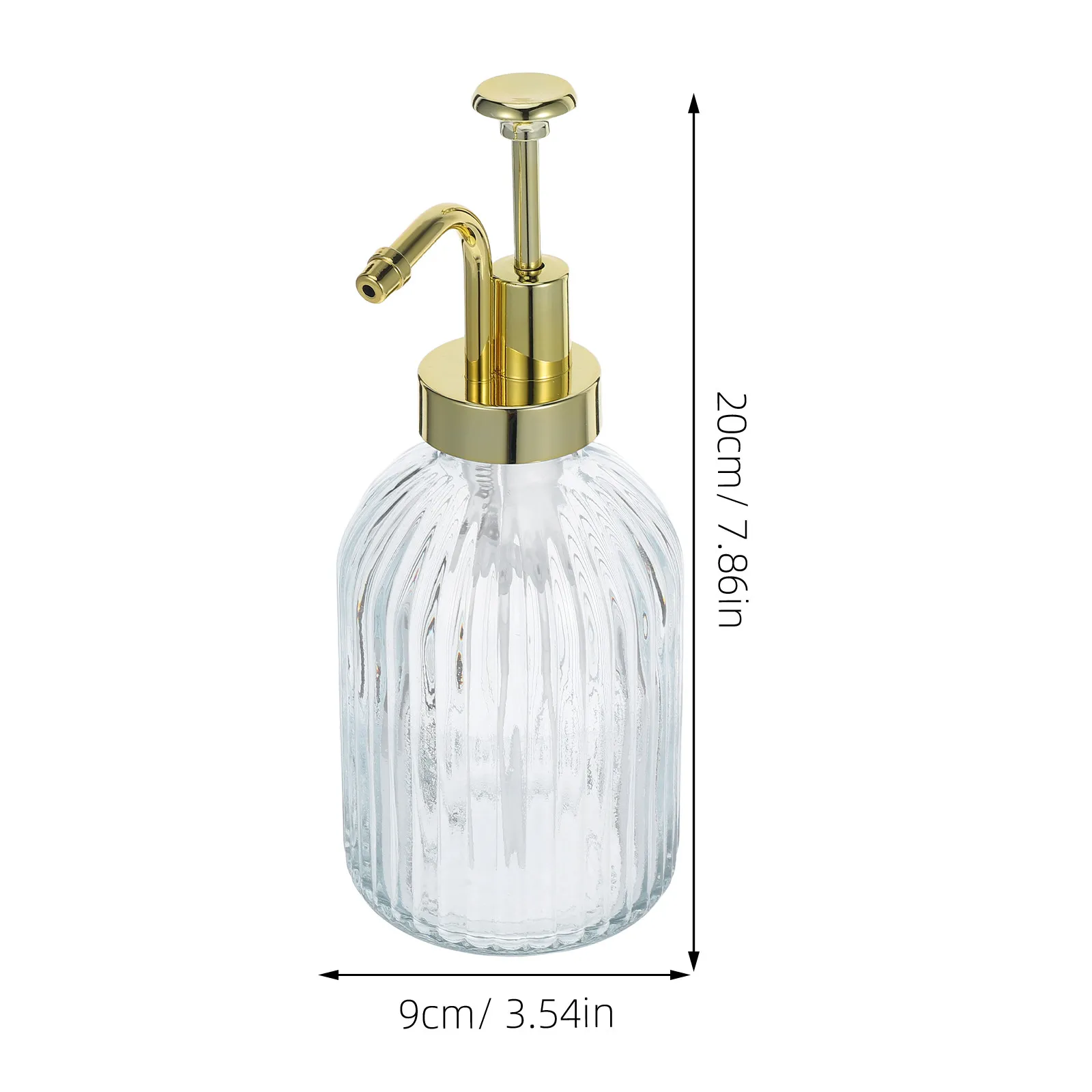 Clear Glass Pump Dispenser 350Ml Liquid Soap Handwash Syrup Bottle Refillable Kitchen Bathroom Dish and Hand Soap Dispenser