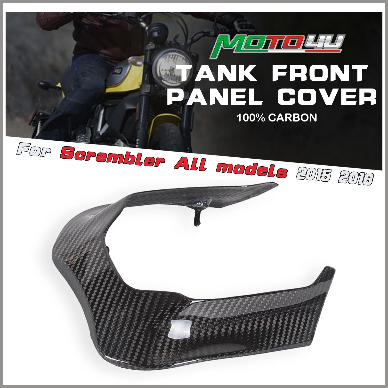 For Ducati Scrambler(All Models) 2015 2016 Real Carbon Fiber Front Tank Cover Protector Accessories  Enduro Urban Cafe Racer