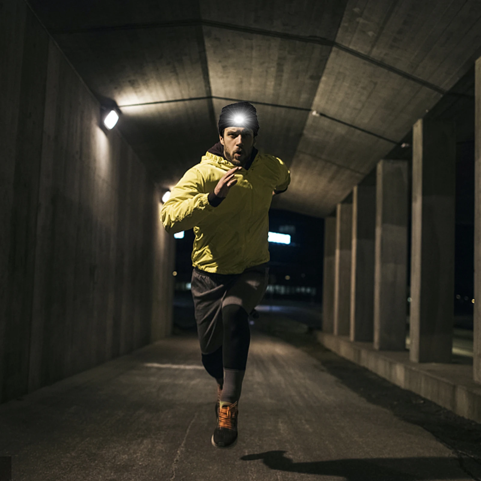 

Outdoor Night Running Light Clip Rechargeable LED USB Black Reflective Hat Gear Travel Small Tool Plastic Lightweight Jogging