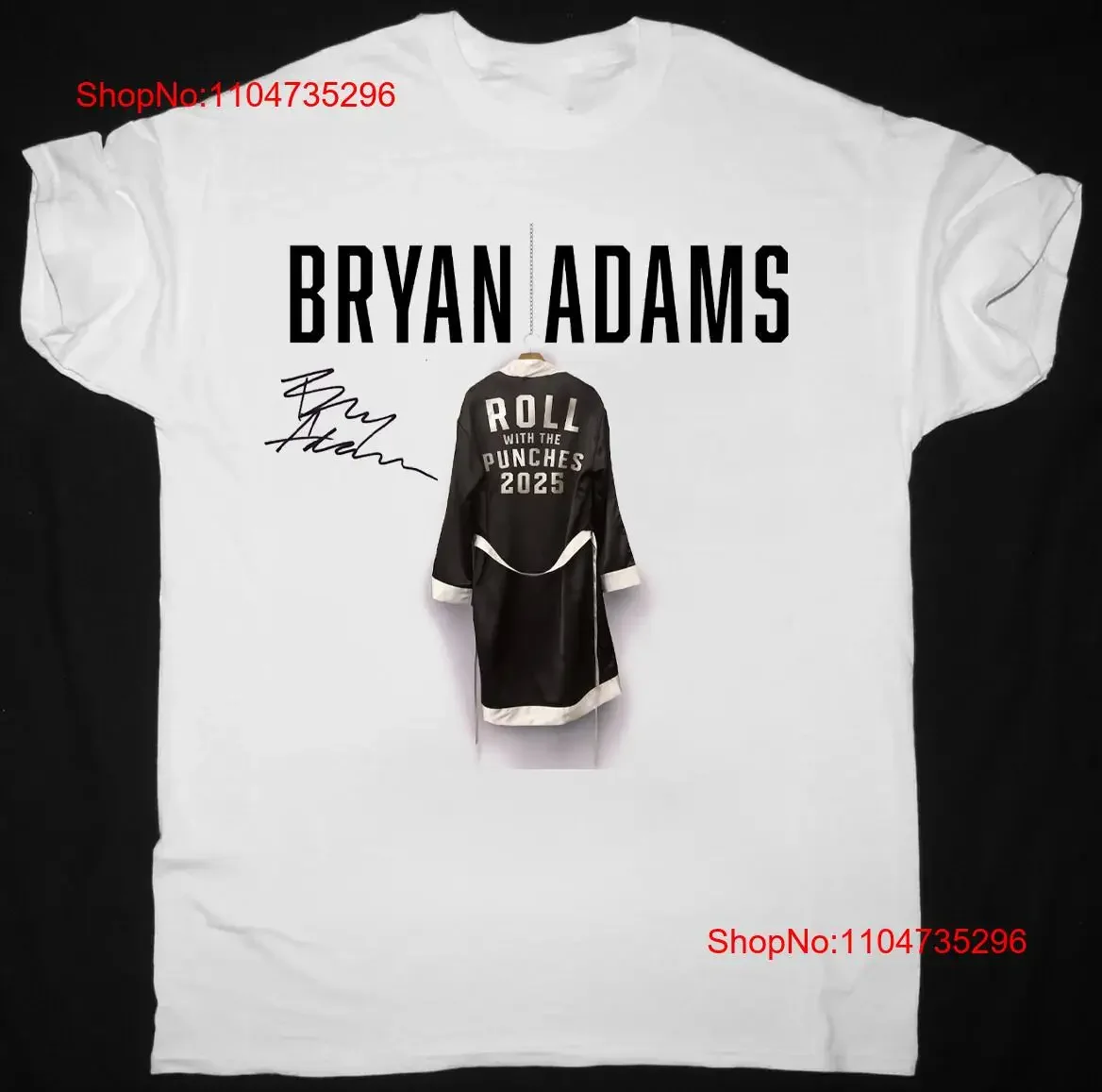 BRYAN ADAMS Roll with the Punches Tour 2025 White All Size T Shirt AL325 vintage Washed Top For Everyday Wear Casual