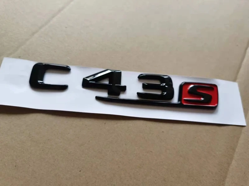 1X ABS C63s C43s Plastic Car Trunk Rear Letters Badge Emblem Emblems Decal Sticker for MB C Class C63 S C43 S