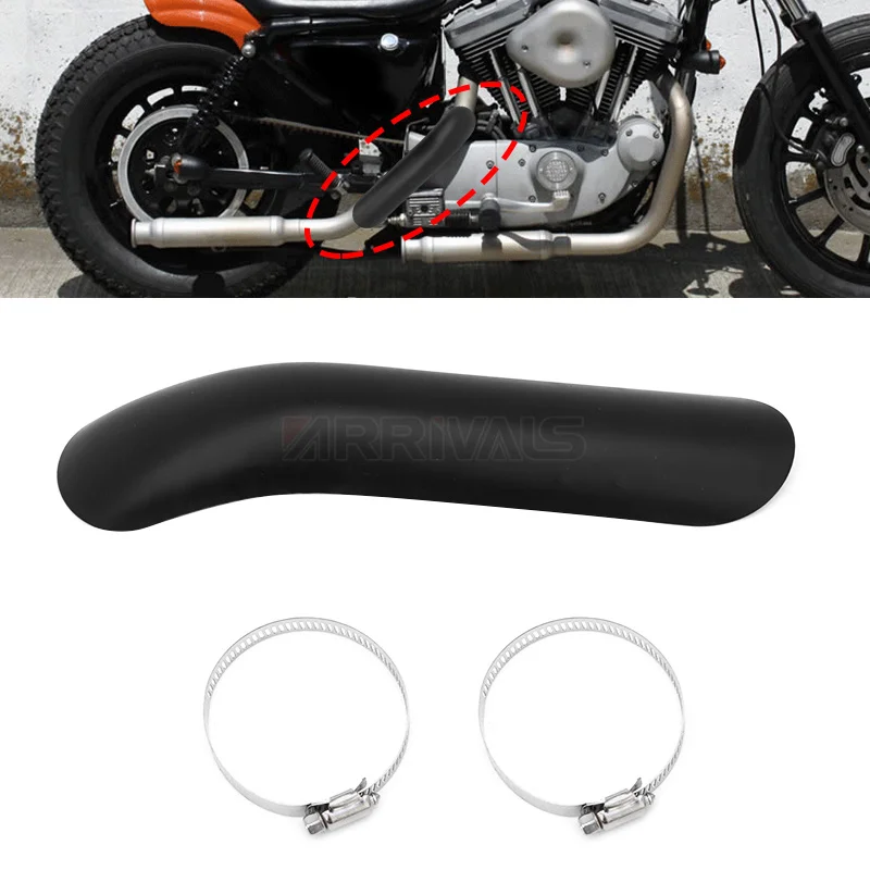 Metal Motorcycle Black Exhaust Muffler Pipe Heat Shield Cover Guard Protector Universal Fit All Motorcycle Motorcross