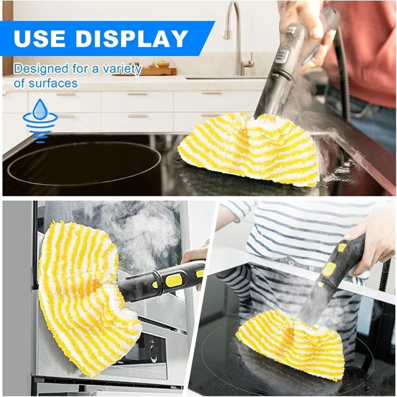 8pcs Steam Cleaner Microfibre Replacement Cloths for Steam Cleaner Accessories EasyFix SC 2, SC 3, SC 4, SC 5-A57M