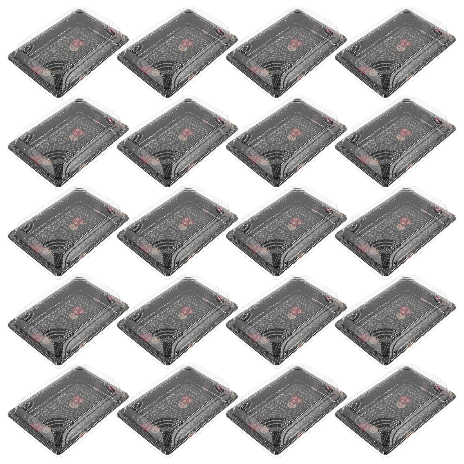 

25 pcs Salmon Boxes Japanese Style Reusable Containers with Lid Lightweight Sushi Packing Box Long Rectangle Shape Storage