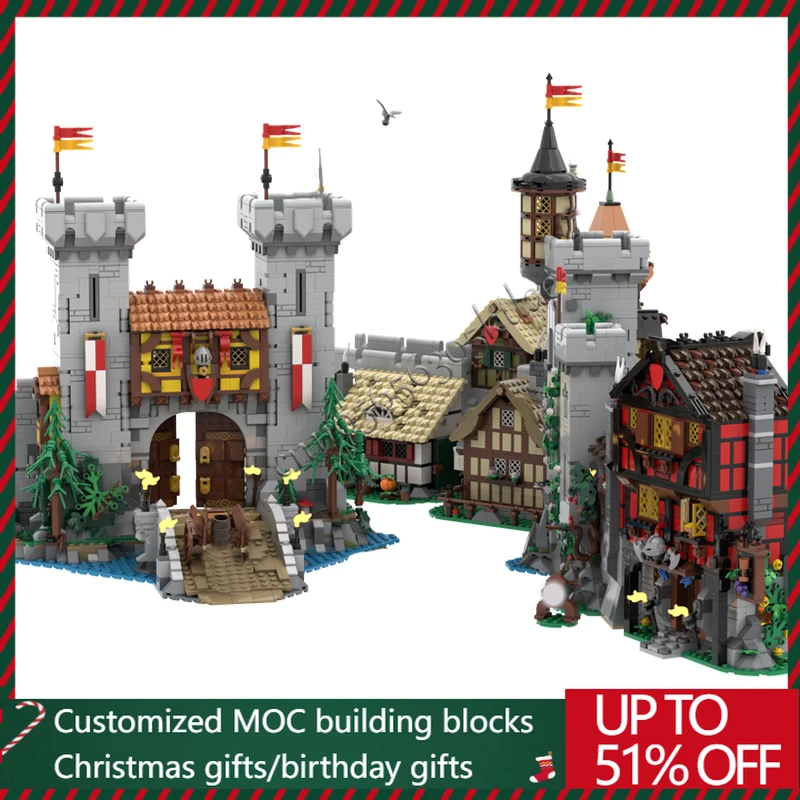 

11727 шт., микро город, креативный средневековый волшебный замок, серия, школьная архитектура, дворец, MOC, строительные блоки, подарки, детская сборная игрушка