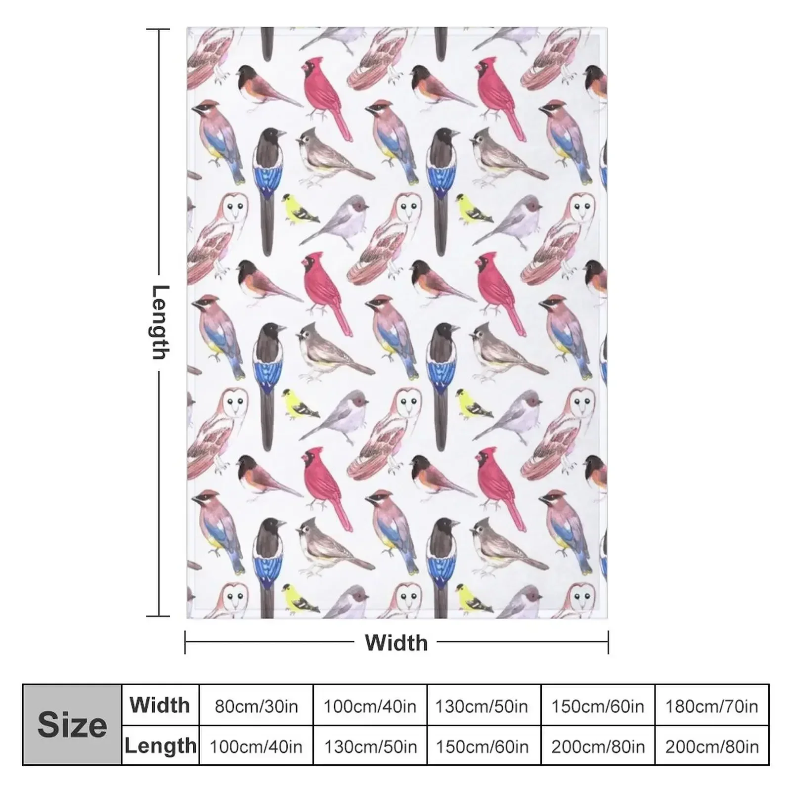 Wild birds watercolor- Birds of America Throw Blanket Weighted Softest Cute Camping Large Hair Blankets