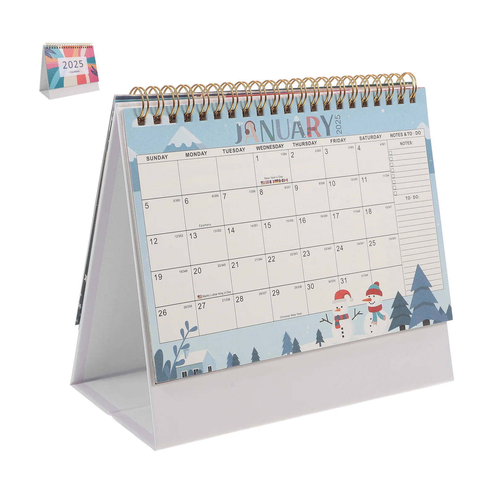 

2025 Calendar Year Planner Desk Calendars Small for Paper Teacher Academic Flip Advent