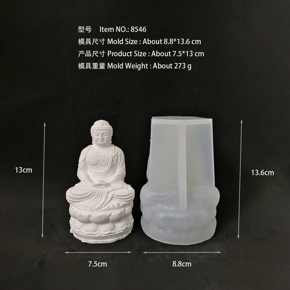 Buddha Silicone Candle Mold 3d Avalokitesvara Buddha Statue Plaster Resin Soap Making Tools Church Decoration Crafts Molds