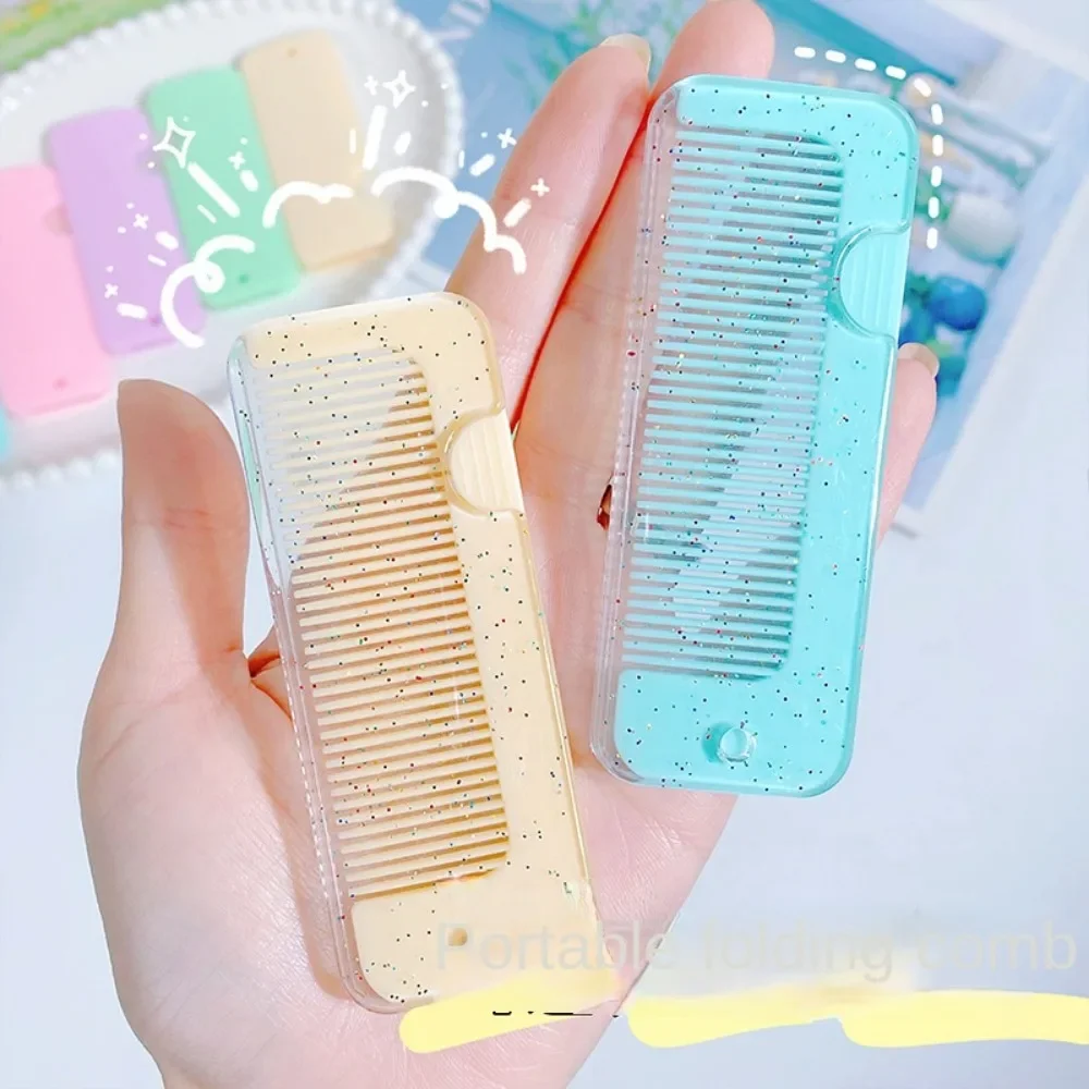 Portable Travel Folding Comb Women Girls Pocket Hair Brush Anti-static Combs Small Hair Brush Folding Hairdressing Styling Tools