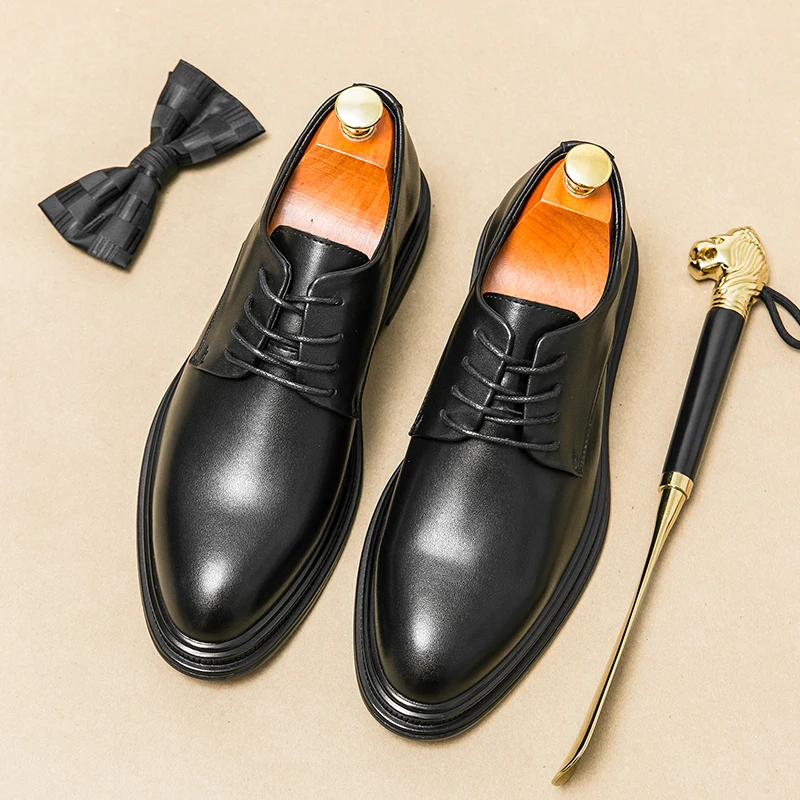 

Men's Leather Shoes 2025 Winter Genuine Leather British Style Business Formal Casual Men's Shoes