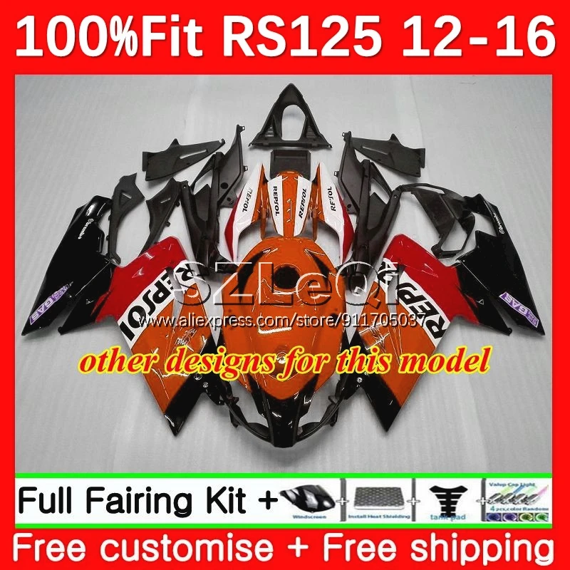 Injection Body For Aprilia RSV125 R RS 125 RS4 RS125 Black white 12 13 14 15 16 14No.10 RS-125 2012 2013 2014 2015 2016 Fairing