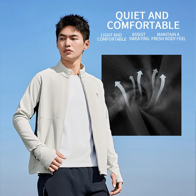 

QIAODAN Running Jacket Men 2025 Winter New Professional Roadwork Outerwear Dry Fit Gym Fitness Clothing QXBWD3244038R