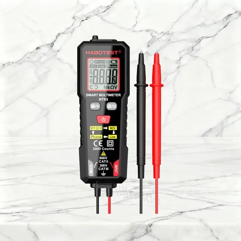 HABOTEST HT93 Fully Automatic Smart Digital Multimeter 2000 Counts True RMS, NCV Phase Test, Anti-Burn, Auto-Ranging#familitrade