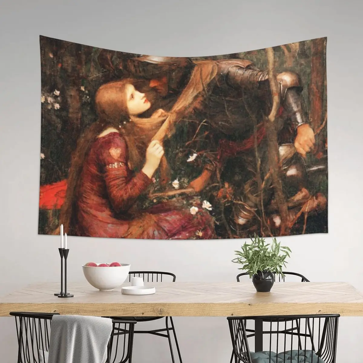 

John William Waterhouse - La Belle Dame sans Merci (1893) Tapestry Room Aesthetic Room Decorations Home Decoration Tapestry