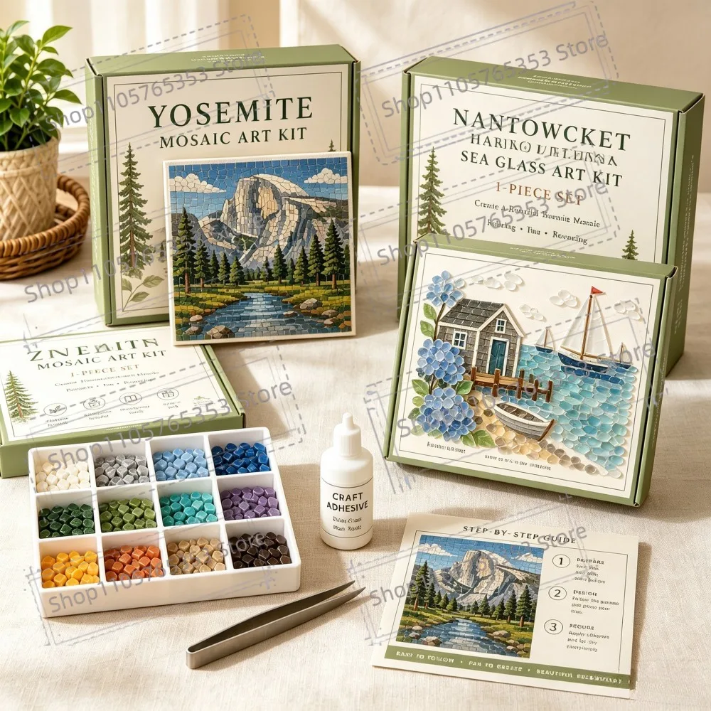 2026 DIY Mosaic Art Making Kit, Complete Handcraft Supplies Set, Vintage Building Mosaic Picture Kit Gift Home Decoration