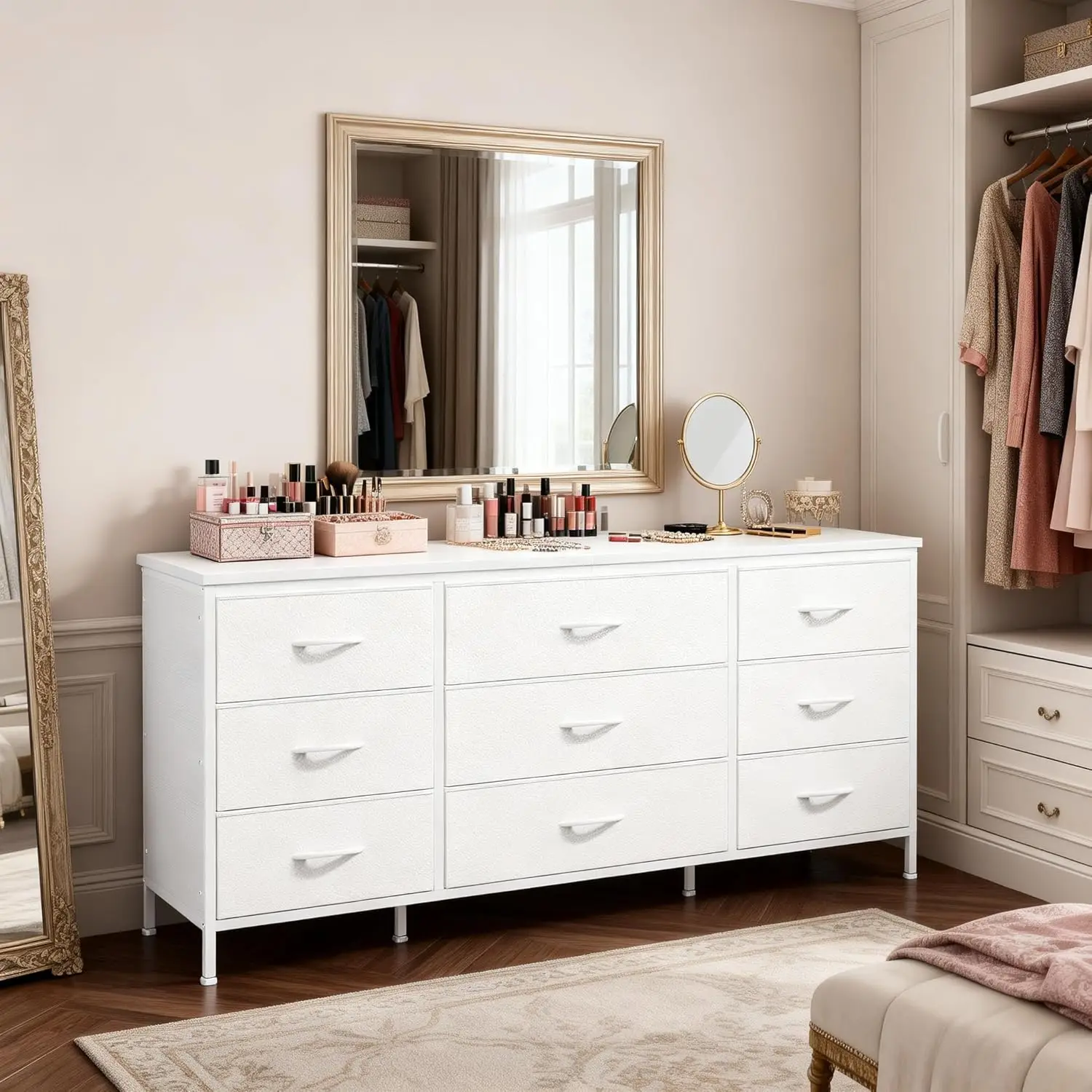 

Dresser for Bedroom, 9 Drawers Dresser TV Stand for 55, 60 Inch TV, Large Entertainment Center, Wide Chest of, Customized