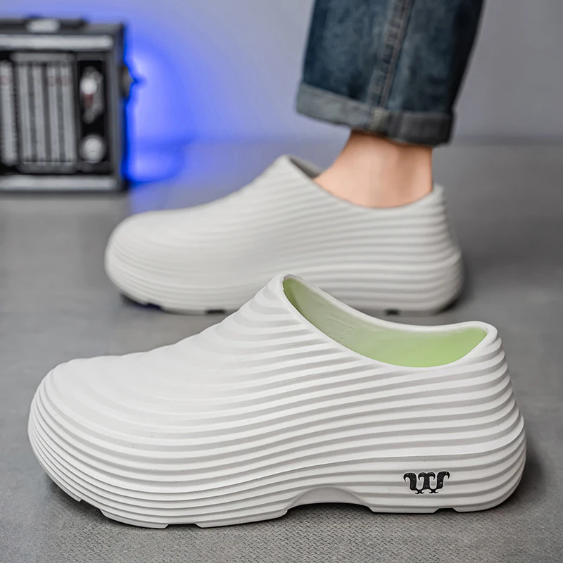 Chef Shoes for Men New Spring and Autumn Models  Fully Waterproof and Oil-Resistant Chef-Specific Work Shoes Rain Boots Labor - view 3