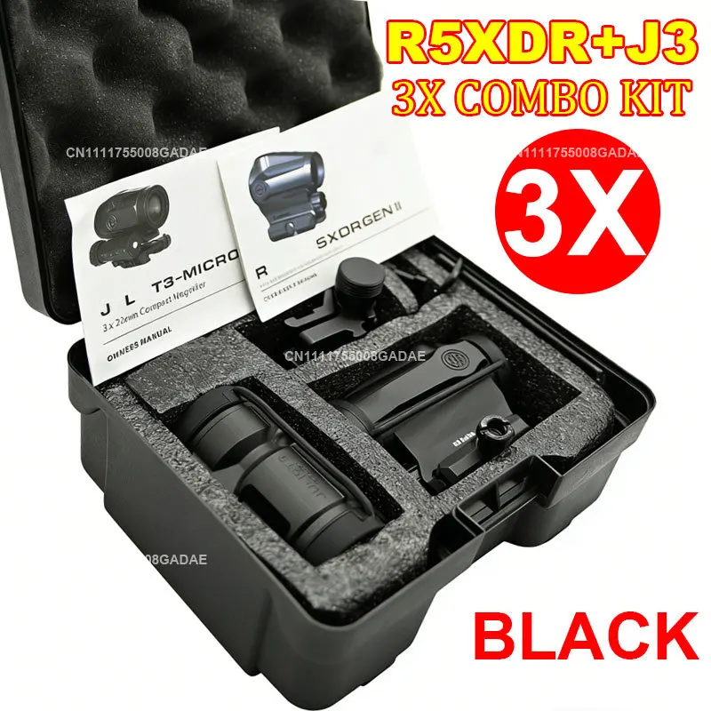 R5XDR GEN II + JULIET5 5X Combo Kit JULIET3 3X Vergrootglas Geweer Holografische Red Dot Richtkijker Omklapbaar 20mm Picatinny Montage