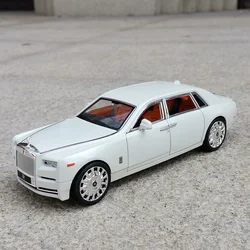 New 1/20 Rolls Royce Phantom Alloy Car Model Diecasts & Toy Vehicles Metal Car Model Collection Simulation Sound Light Kids Gift