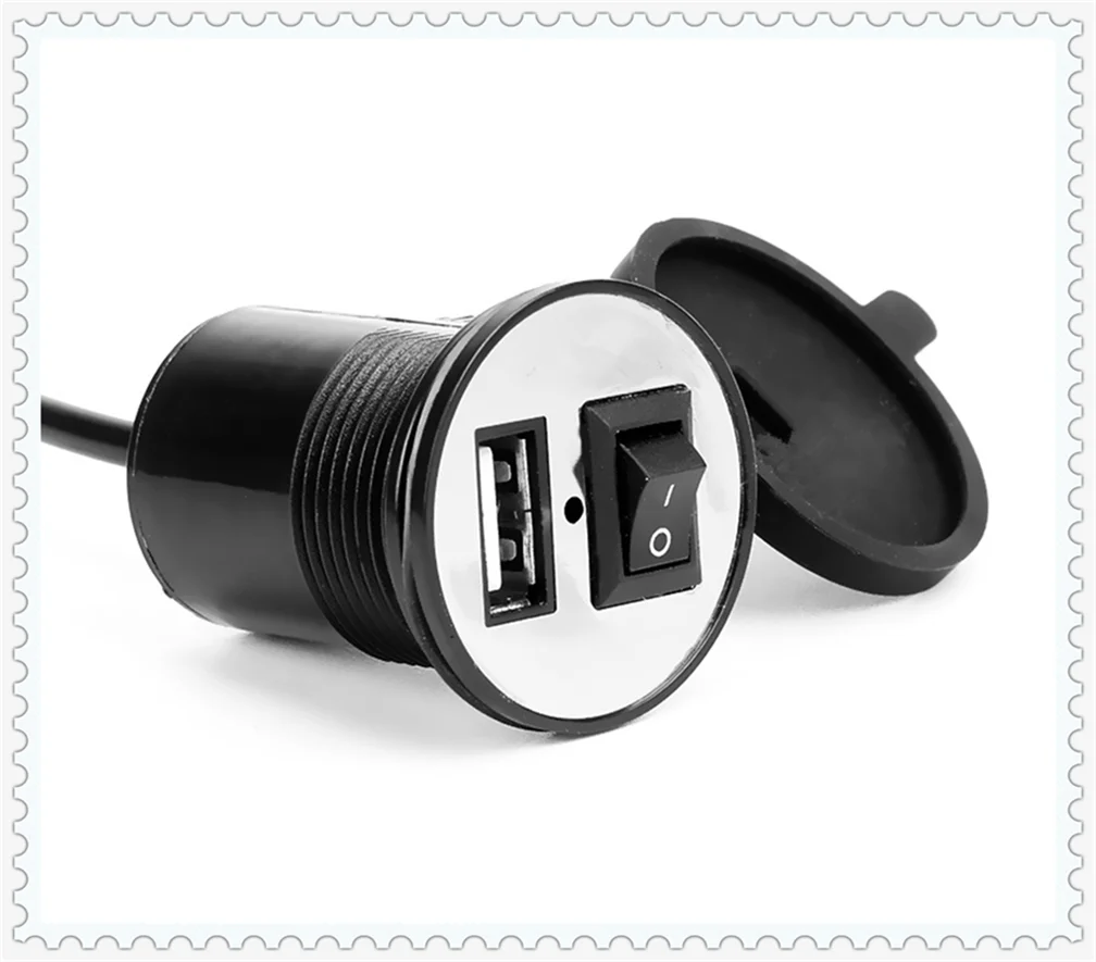 شاحن الهاتف المحمول USB المعدل للدراجات النارية مع مفتاح مقاوم للماء لـ Kawasaki ZZR600 Z900 Z650 VERSYS 1000 VULCAN S 650cc