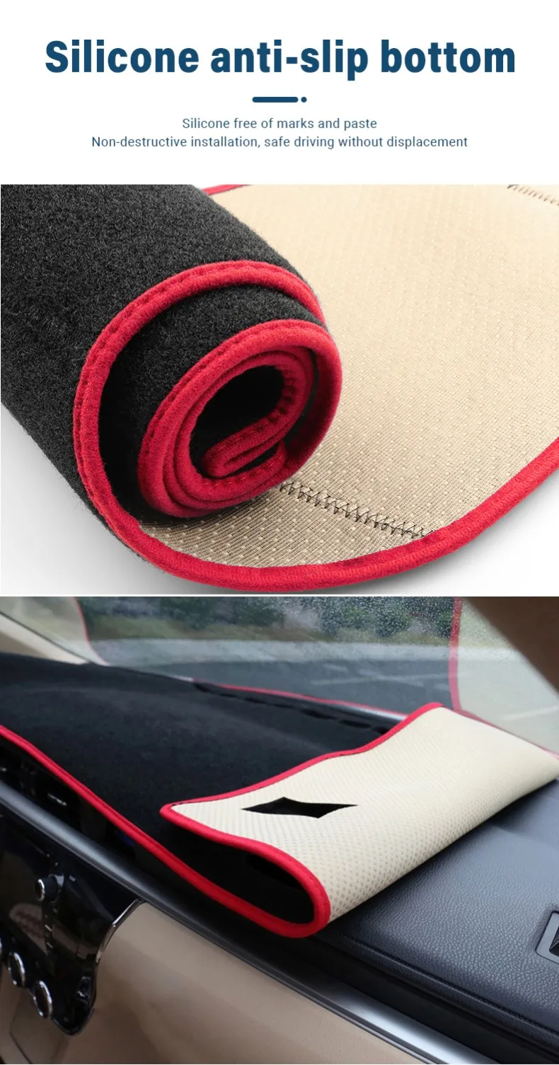 Für Toyota Corolla 2014 2015 2016 2017 2018 Auto-Armaturenbrett-Abdeckmatte, Instrumententafel-Schutz, Teppich-Zubehör – Detail 2