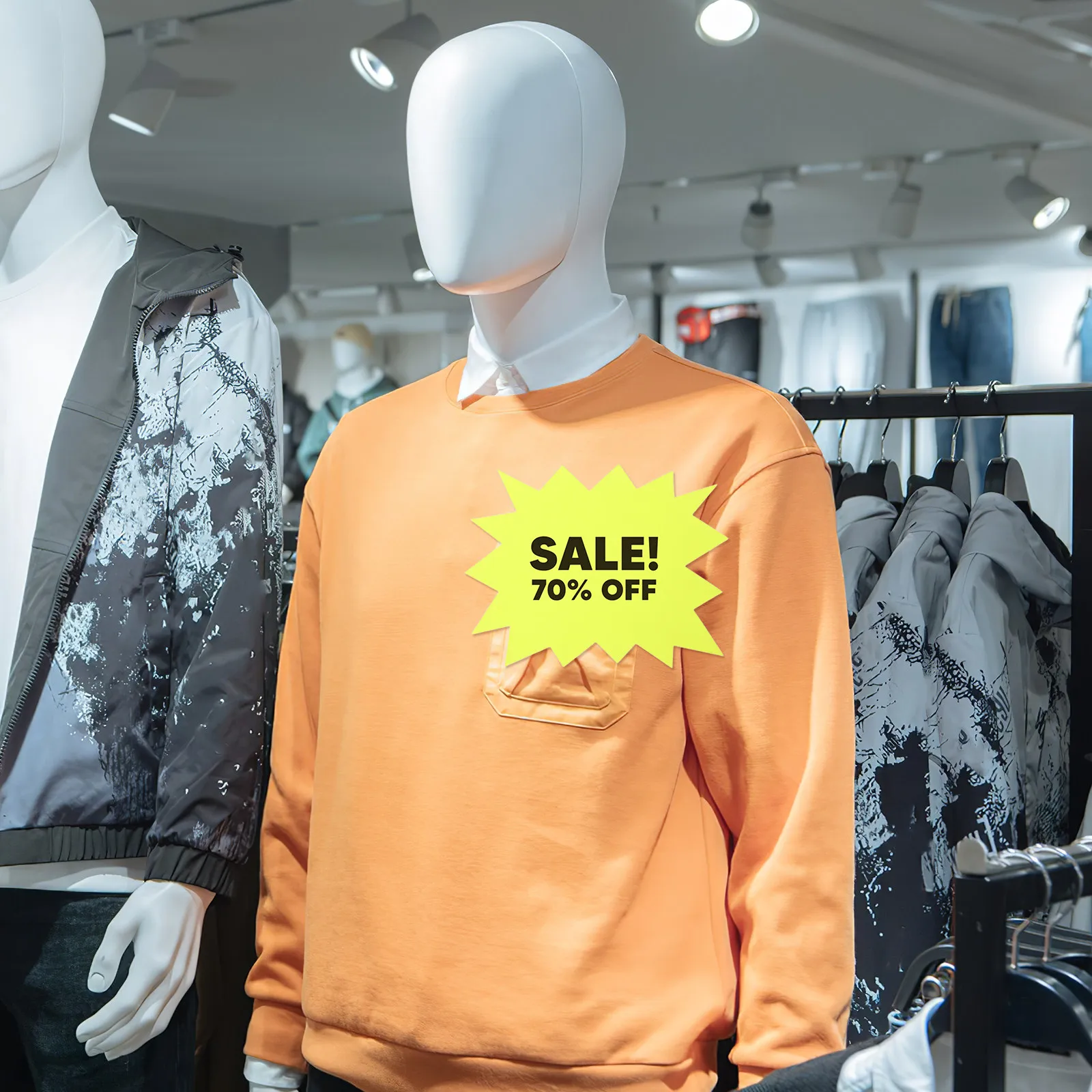 

40Pcs Fluorescent Burst Blank Price Stickers Pop Tags for Retail Clothing Supermarket Sale Signs Sale Sign Tags