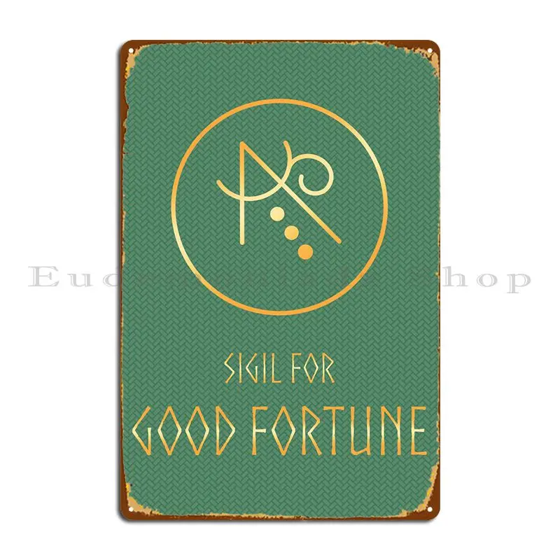 Good Fortune Sigil Metal Sign Poster Garage Wall Decor Wall Decor Design Club Tin Sign Poster