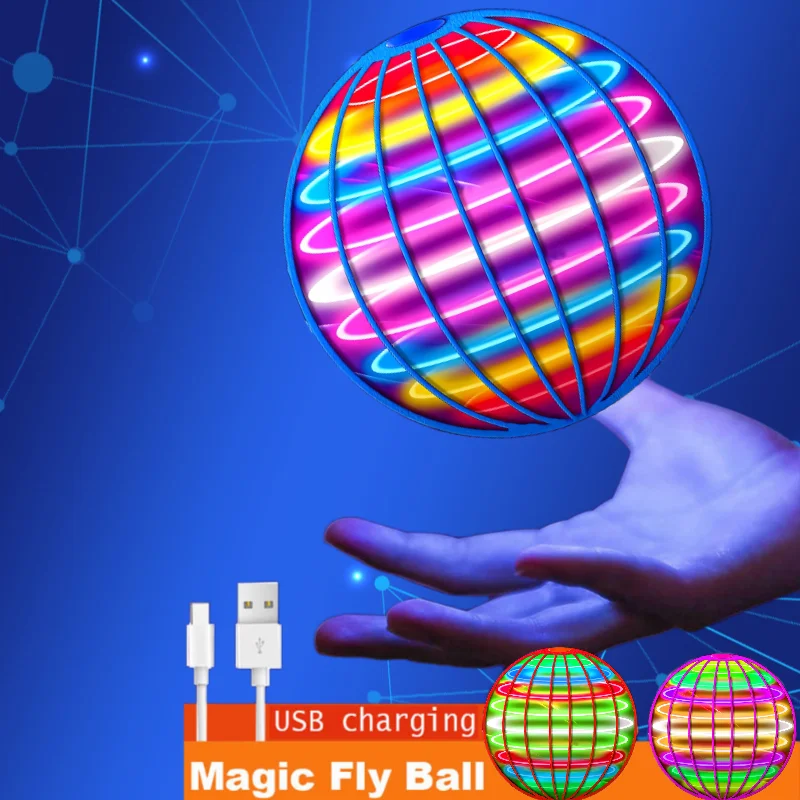 Flying Ball Boomerang Spinner Toys Hand Control Drone 360° Rotating Mini UFO With LED Lights for Children Funny Birthday Gifts