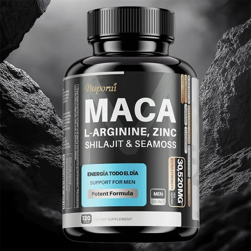 

Maca L-arginine, Shilajit & Sea Moss — для энергии, силы и выносливости. Поддержка упражнений. | Мышечная масса, без ГМО