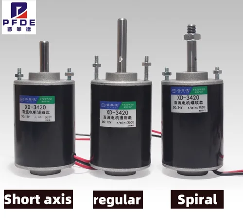 XD-3420 30W Motor de CC de alto par 12V/24V Motor de imán permanente Mini Motor de CC Motor generador DIY CW/CCW con soporte