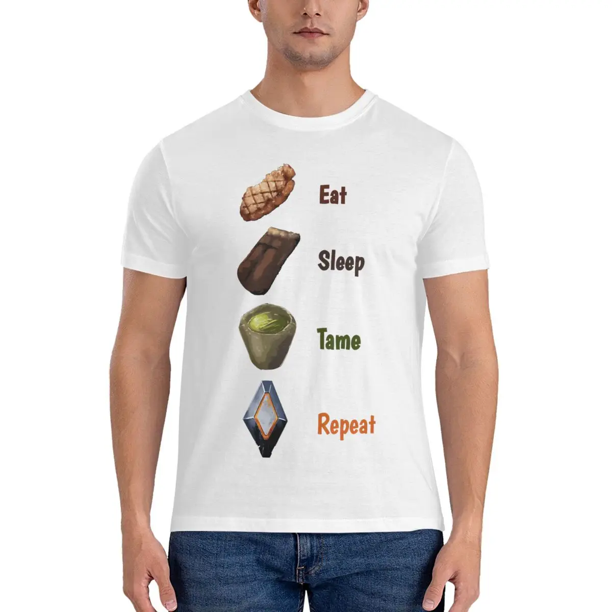 Routine T Shirts Men's 100% Cotton Novelty T-Shirt Crew Neck ARK Survival Evolved Tee Shirt Short Sleeve Clothing Graphic