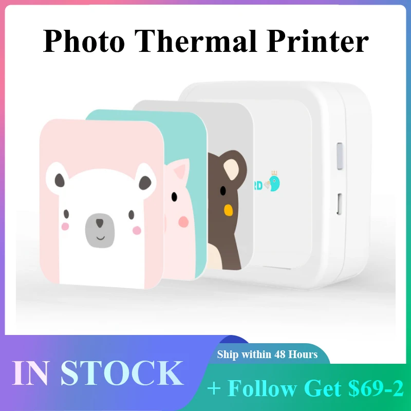 

Фототермопринтер MEMOBIRD G3, самоклеящийся карманный принтер для этикеток с интерфейсом Micro USB, мгновенная печать размера с ладонь