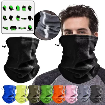 Hiver cyclisme moto Bandana thermique polaire chaud Buff cou écharpe visage couverture réfléchissant cou Tube masque multi-fonctionnel