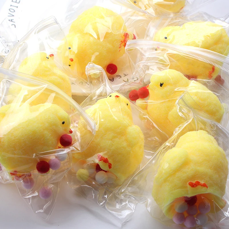 1PC น่ารัก Chicks Taba บีบ Props จําลองไก่น้อยตุ๊กตาซิลิโคนหยิกของเล่น Fuzzy Release มือความเครียด