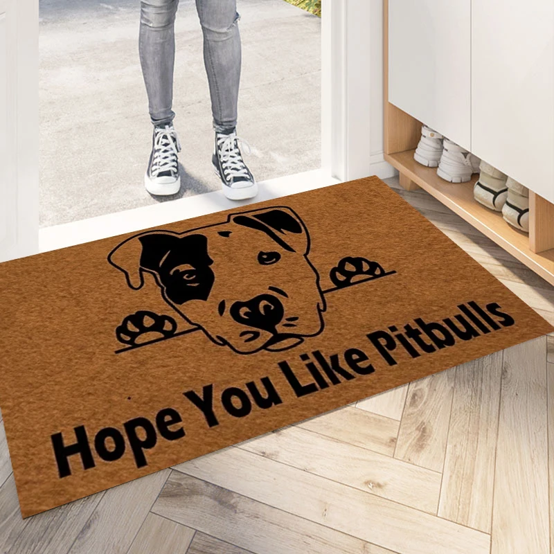 Hope You Like Pitbulls Doormats, Rubber Backing, Anti-Slip,Outdoor Entrance Floor Mat, Living Room Decor, Foot Door Mat