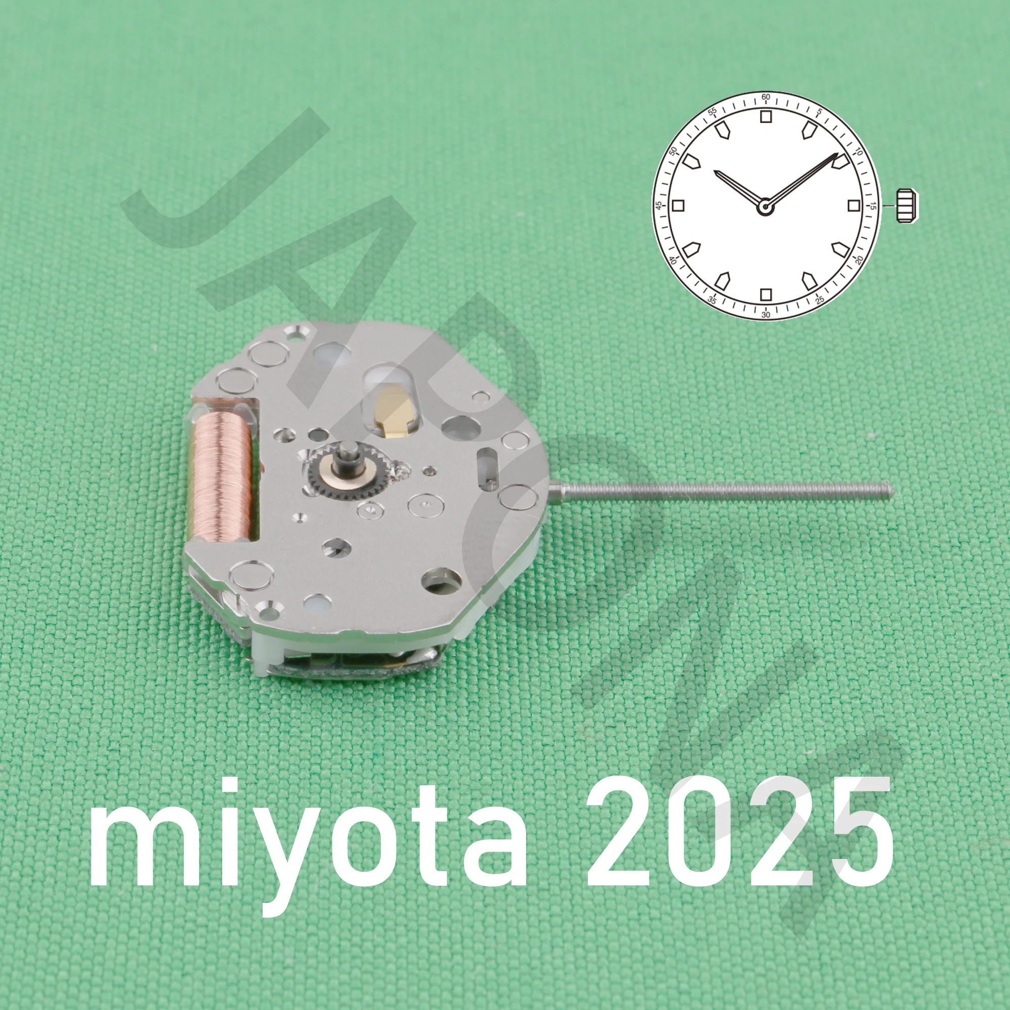 Movimento japonês Miyota, 2 mãos, um padrão de assinatura do Miyota, 2020