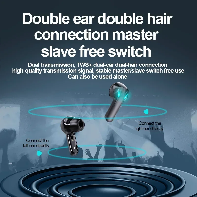 Wireless Earphone LED Display TWS BT5.4 Bluetooth Headset Waterproof Noise Reduction With HD Microphone For Gaming Sports Music