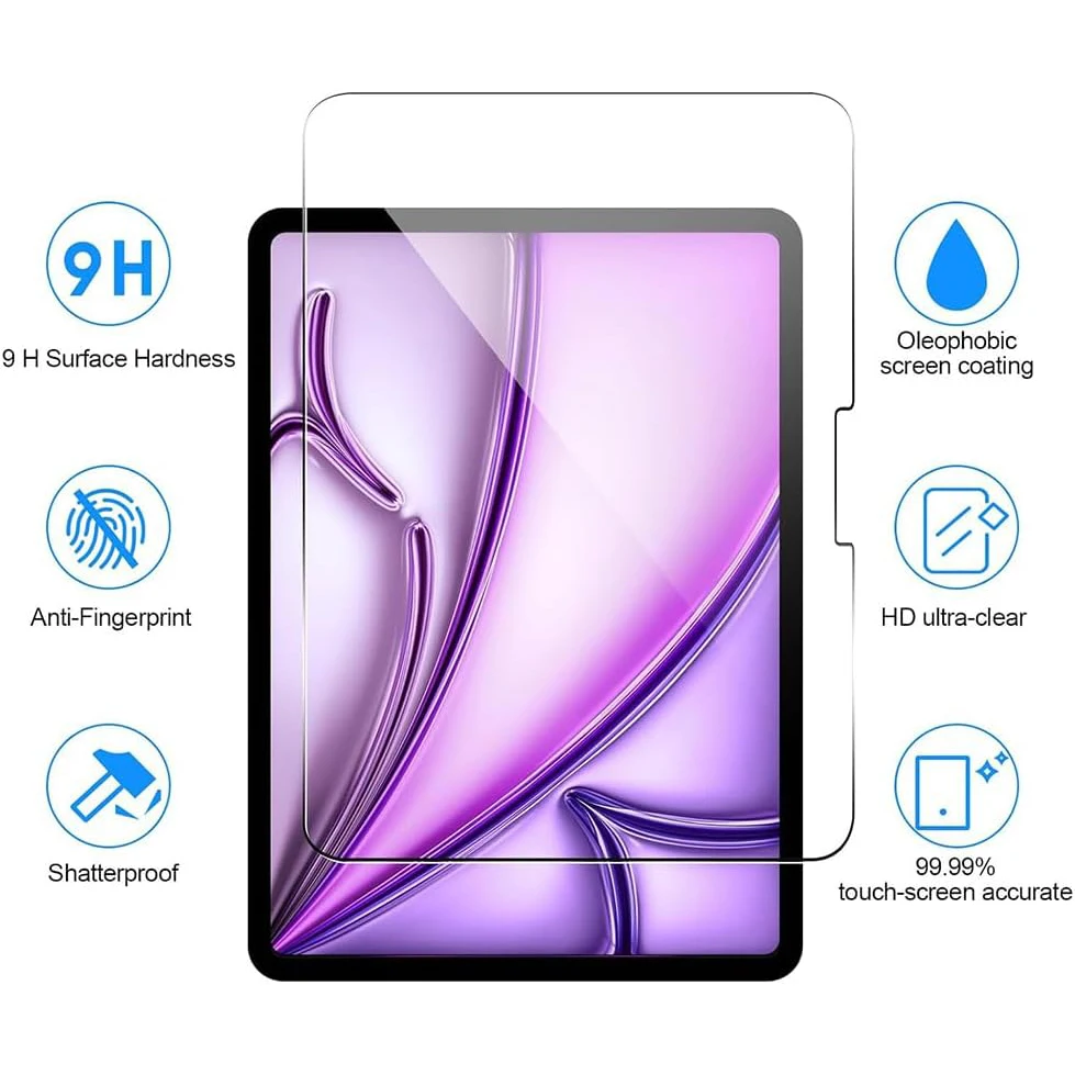 2pcs 9H Tempered Glass For iPad Air 13 inch 2024 2025 M3 M2 Clear Screen Protector For iPad A3271 Anti Scratch Protective Film