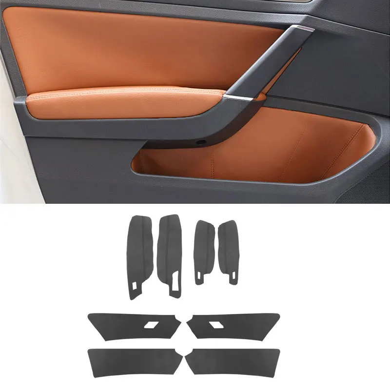 Car-styling Interior Microfiber Leather Door Armrest Panel Protective Cover Trim For VW Golf 7 2014 2015 2016 2017 2018 only LHD