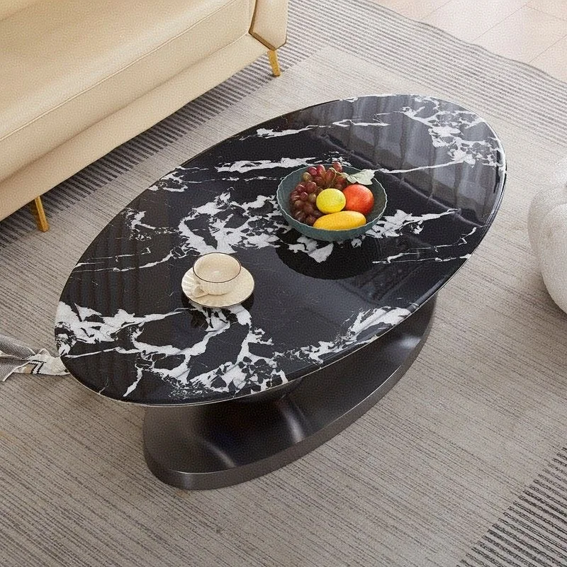 

light luxury high-end modern Internet celebrity household small apartment stainless steel spar coffee table metal living