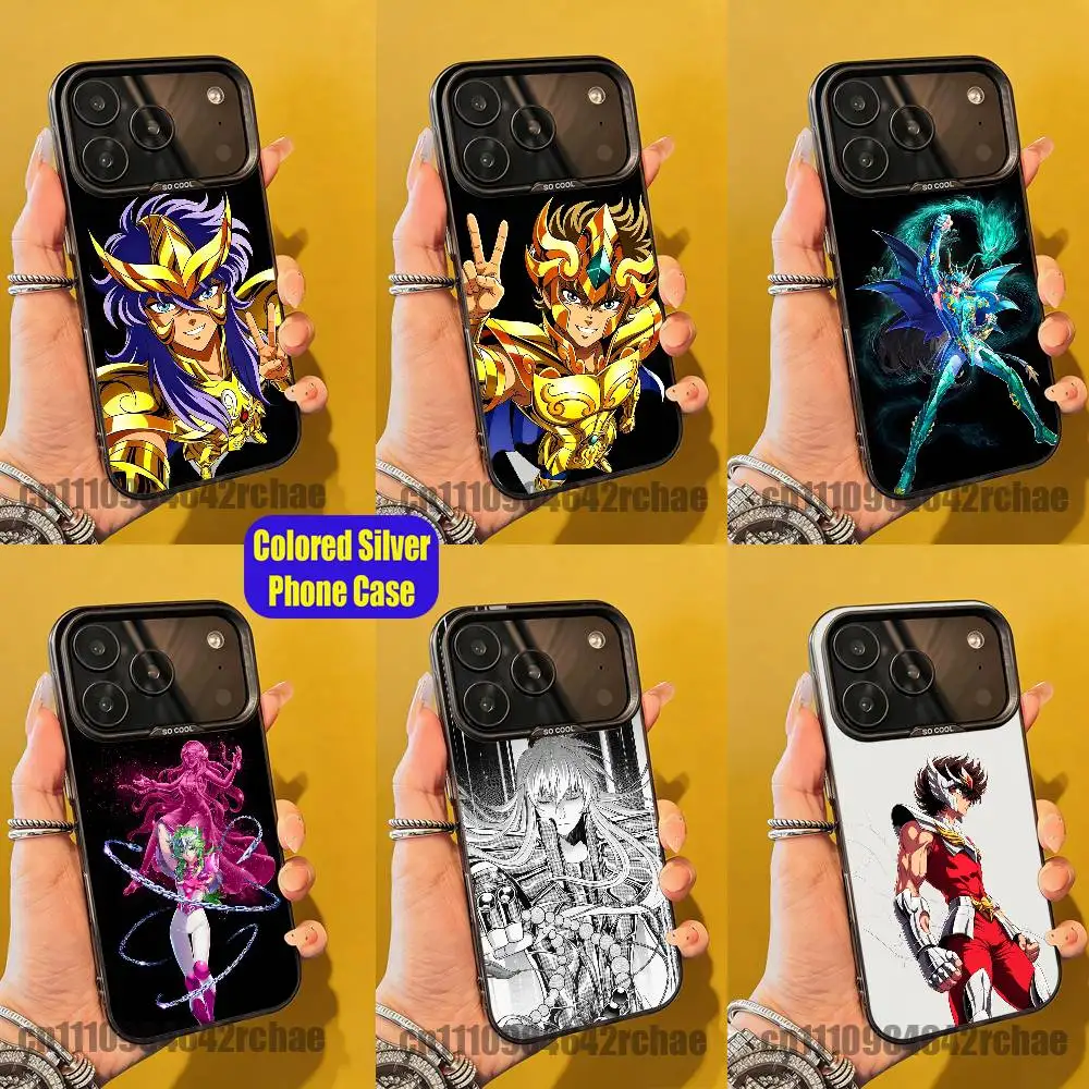 

For S-Saint Seiya Knights Zodiac Phone Case iPhone 15,12,11,14,13,16,17,E,Max,Plus,Air,Pro,Mini Custom Color Silver Cover