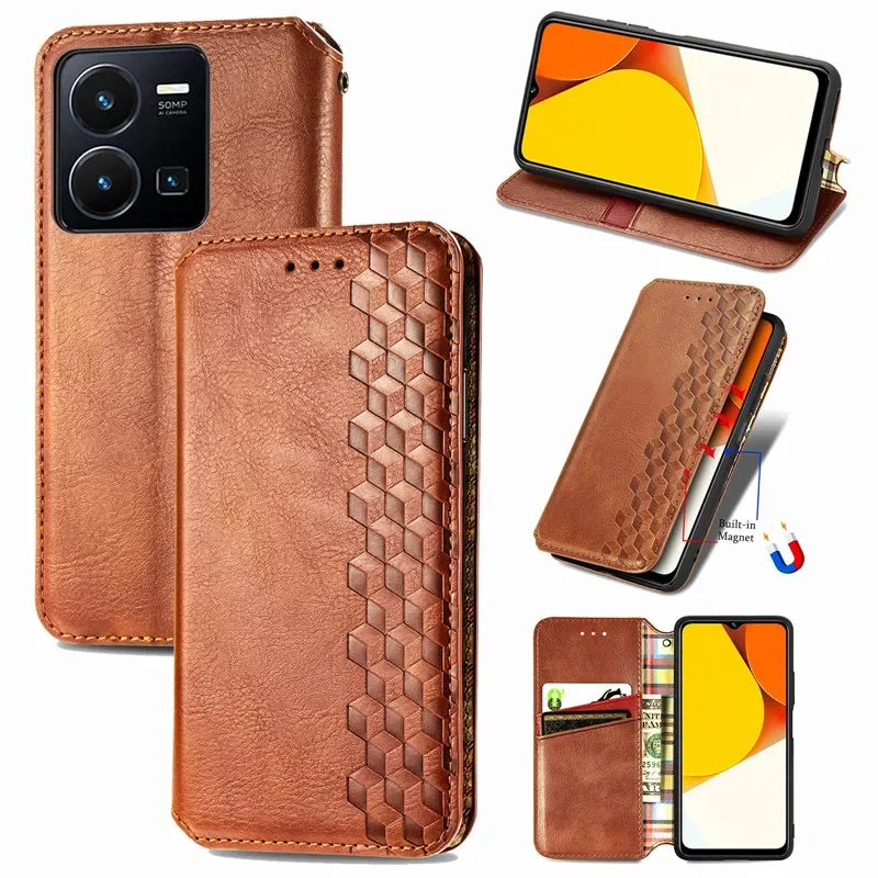 Flip Case For Vivo X80 Lite X90 Pro 5G Luxury Leather Magnetic Book Phone Shell For Vivo X100 X 90 X70 X60 Pro Plus Wallet Cover