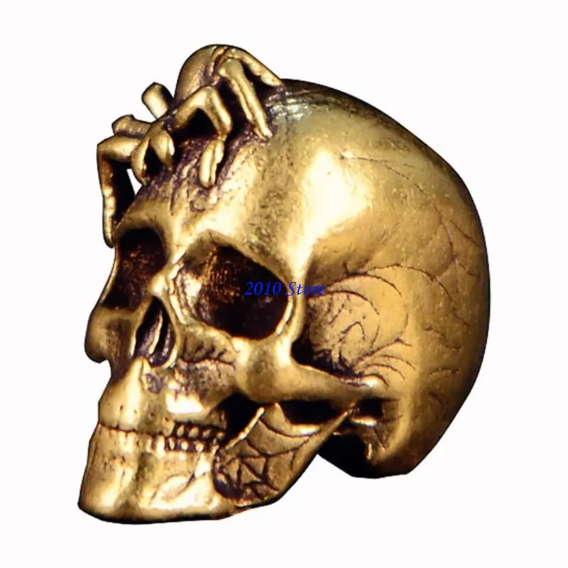 F3MF 금속 두개골 거미 수제 팔찌 및 목걸이를위한 매력 펜던트 대형 구멍 찐 예술적 수집품