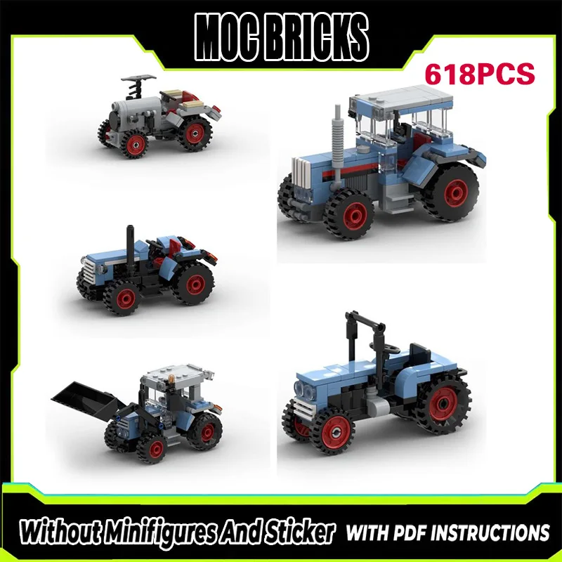 

Набор строительных блоков MOC: Городской автомобиль и сельскохозяйственный трактор. Модульная технология. Подарки. Набор для сборки. Детские игрушки.