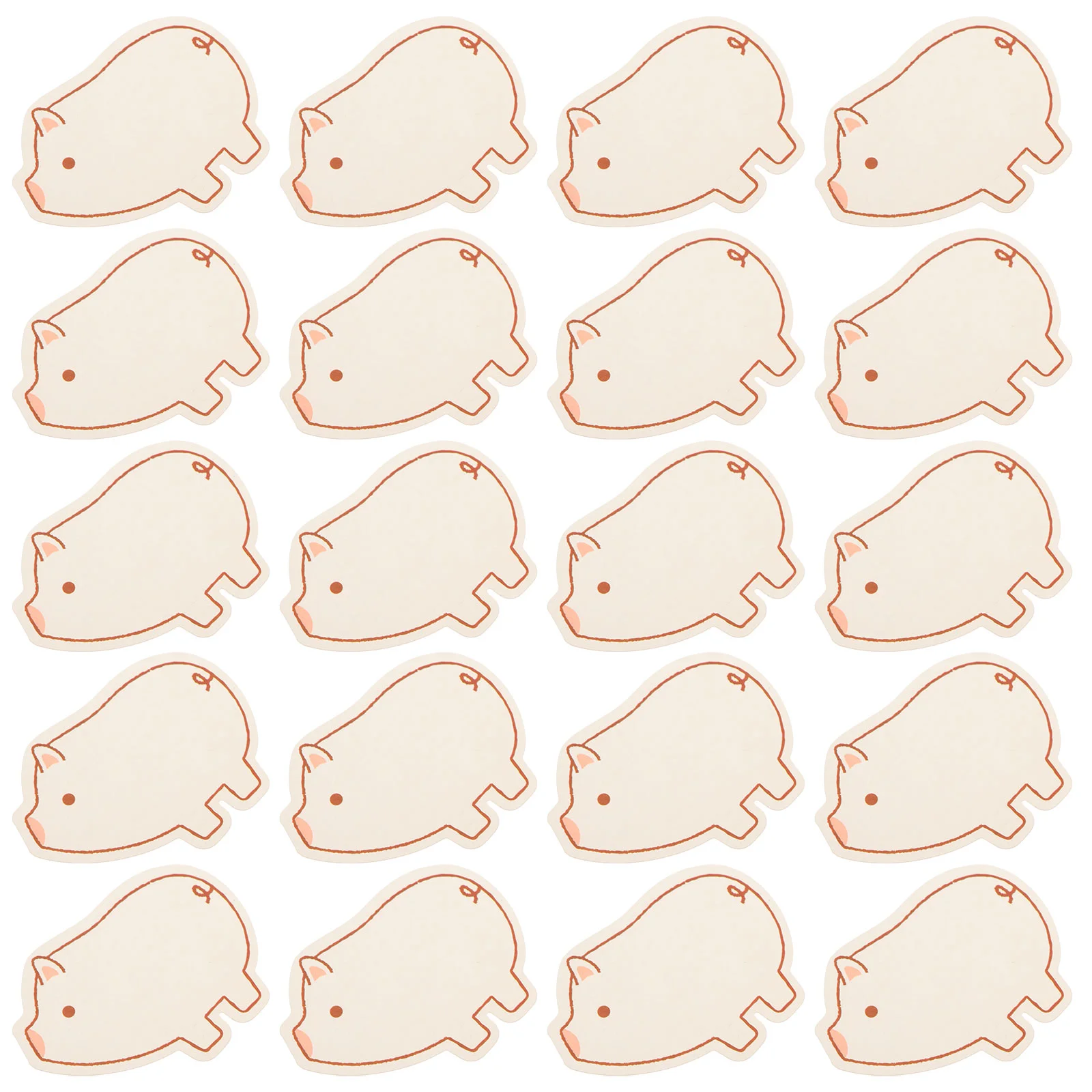 60 Pcs Note Message Card Sticker Blank Small Cards Animals Sticky Tabs Pig Pad Pads Labels for Kids Notecards Paper Office