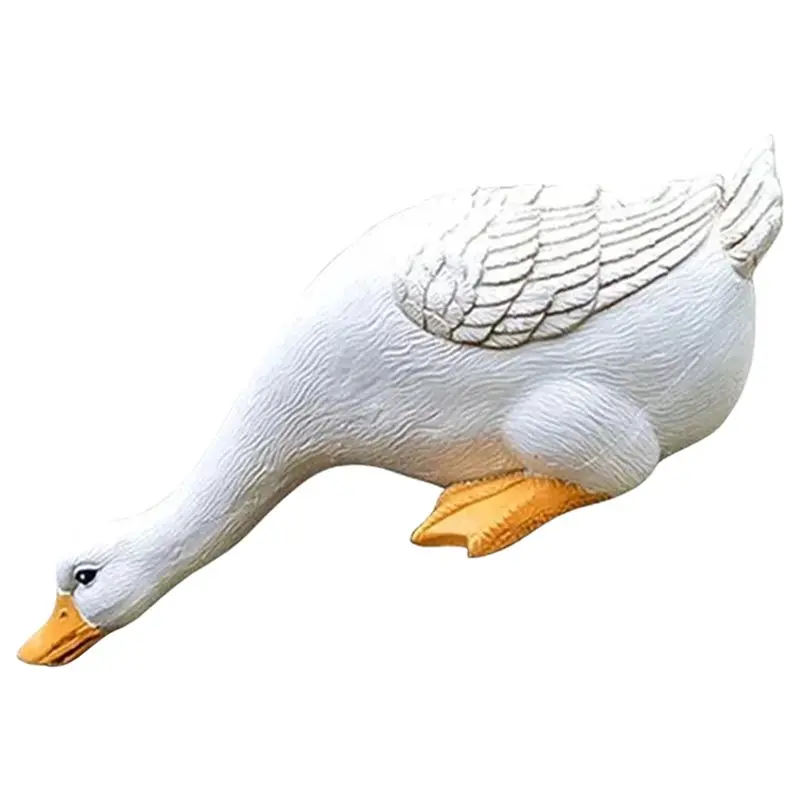 【FITTING】Pool Fish Pond Waterscape Decoration Layout Outdoor Simulation Drinking Water Duck Resin Ornaments B